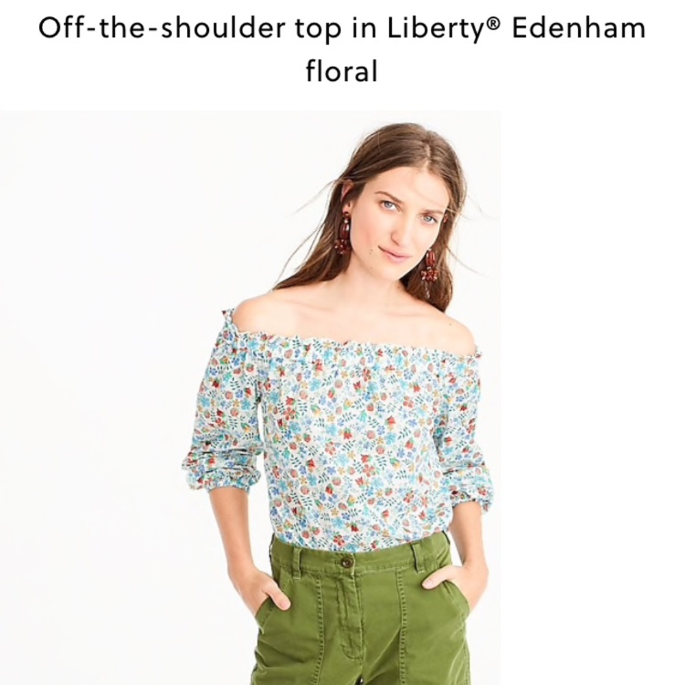Liberty for JCrew off shoulder floral top. sz 0